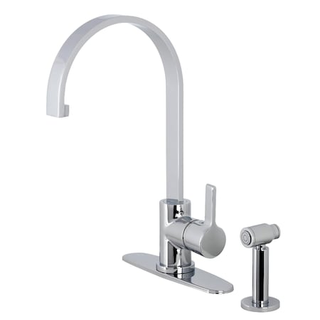 Gourmetier Continental Single-Handle Kitchen Faucet W/Brass Sprayer, Chrome LS8711CTLBS